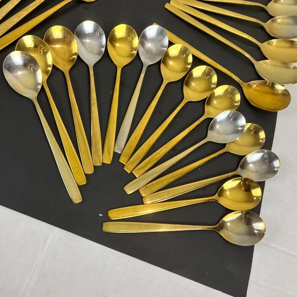 59 pc Berglander Gold plated flatwear set